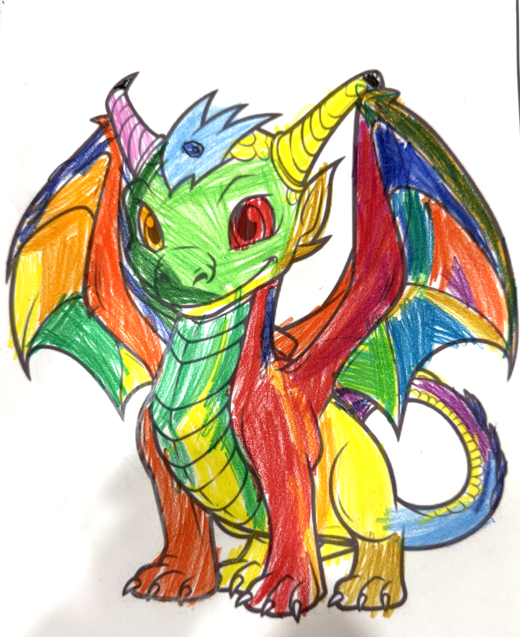 Colorful dragon drawing